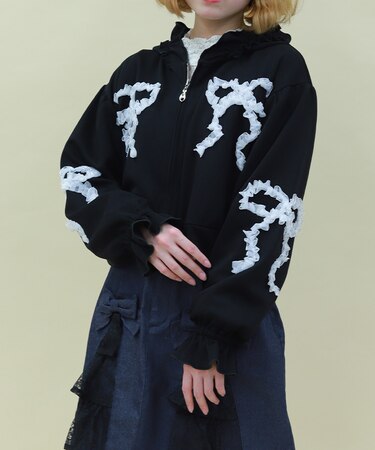 リボンフリルパーカー