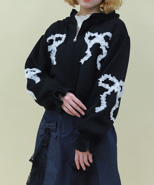 リボンフリルパーカー