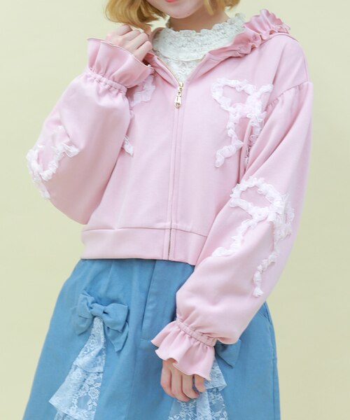 リボンフリルパーカー｜アクシーズファムの通販｜&mall（アンドモール