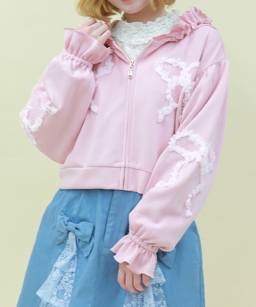 リボンフリルパーカー