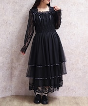 レースティアードチュールワンピース