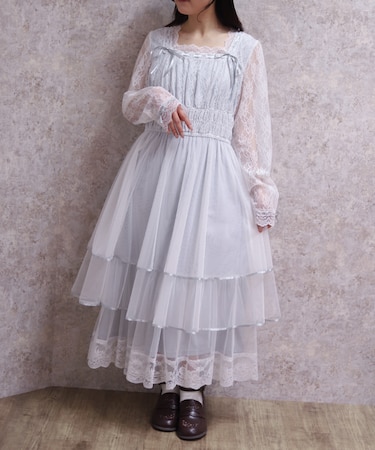 レースティアードチュールワンピース