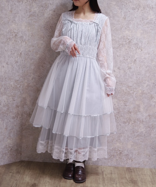 レースティアードチュールワンピース