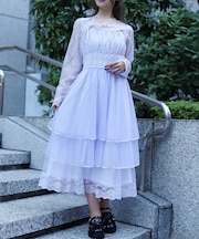 レースティアードチュールワンピース