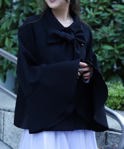 レース使いベルスリーブコート