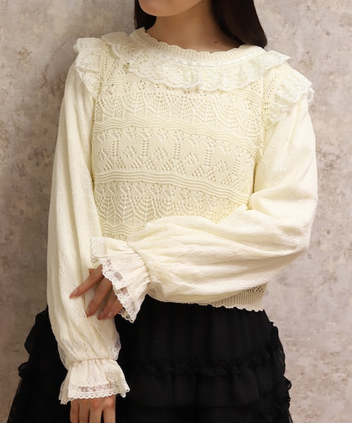 レース編みニット