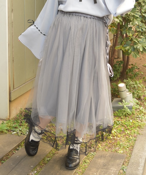 チュールレイヤードスカート