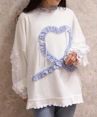 フリルハートロングトレーナー