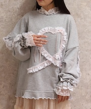 フリルハートロングトレーナー