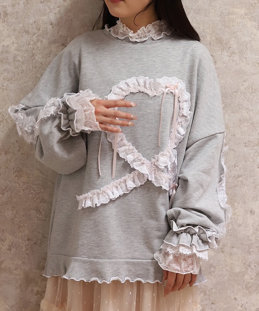 フリルハートロングトレーナー