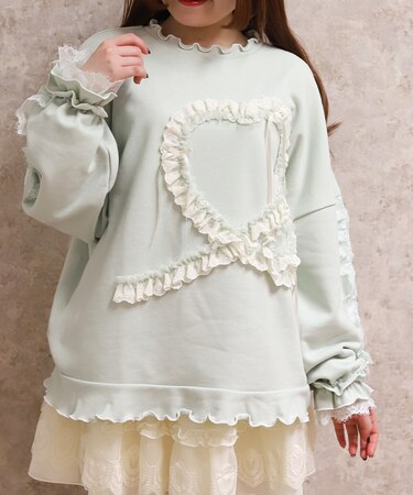 フリルハートロングトレーナー