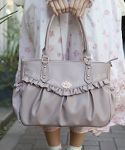 ローズ刺繍フリルＡ４トート