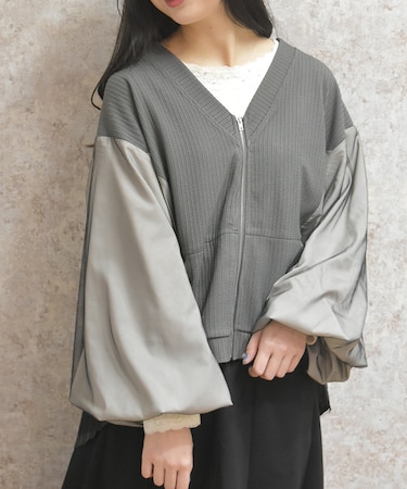 チュール切替カーデ