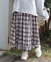 プチフリルチェック柄スカート