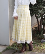 プチフリルチェック柄スカート