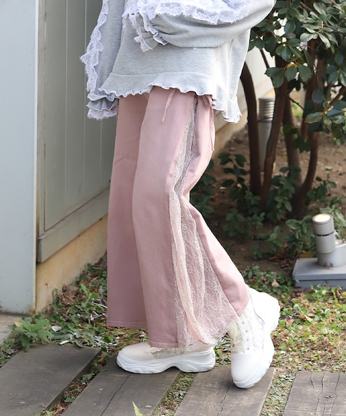 サイドレース×リボンパンツ
