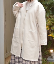 カットスエードコーディガン