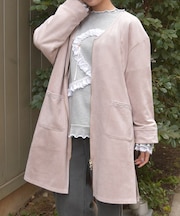 カットスエードコーディガン