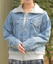 異素材レイヤードデニムジャケット