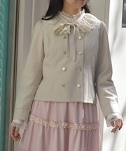 レース襟ノーカラージャケット