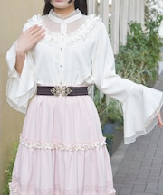 ドットチュール姫袖ブラウス