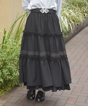 フリル切替ティアードスカート