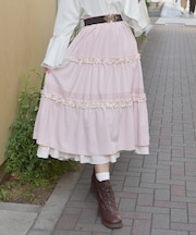 フリル切替ティアードスカート