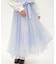 チュール×レースロングスカート