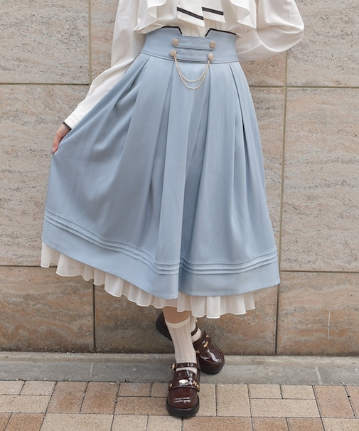 チェーン付ダブルボタンスカート
