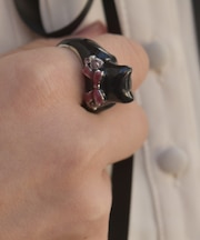 おめかしリボンねこリング