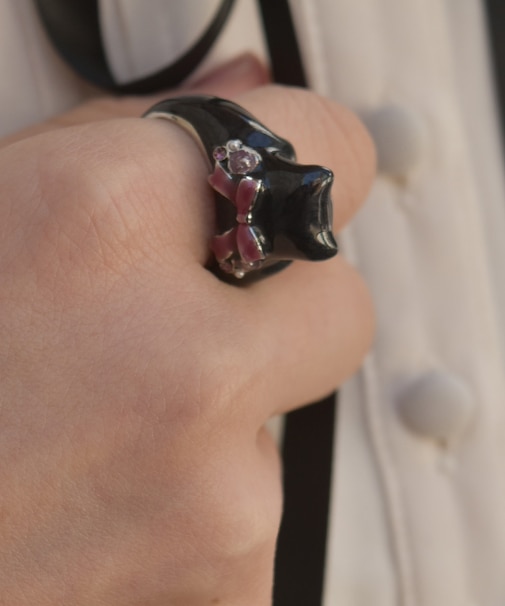 おめかしリボンねこリング