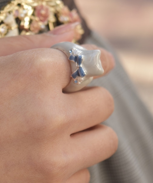 おめかしリボンねこリング