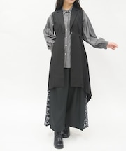 プリーツフィッシュテールジレ