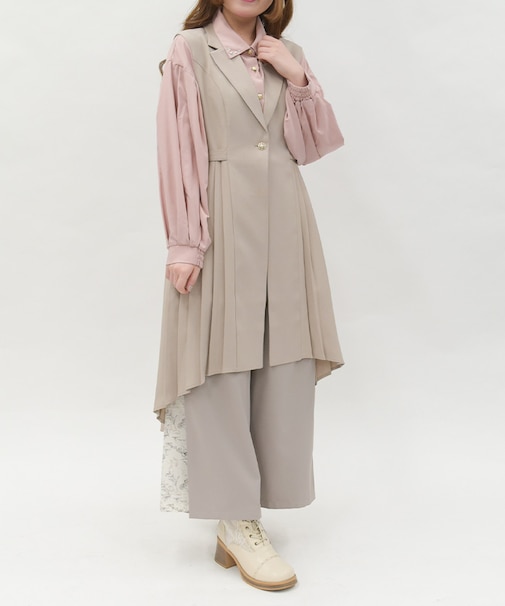 プリーツフィッシュテールジレ