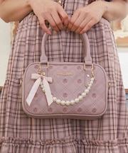 チャーム付ローズキルトバッグ