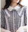 チェック付け衿