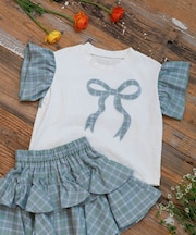 チェックリボンフリルＴシャツ