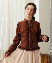 シャーリングスリーブブラウス