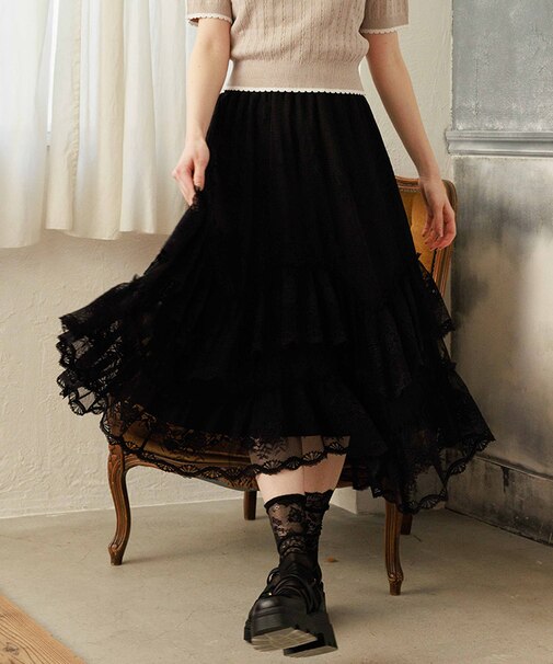 レースフリルスカート