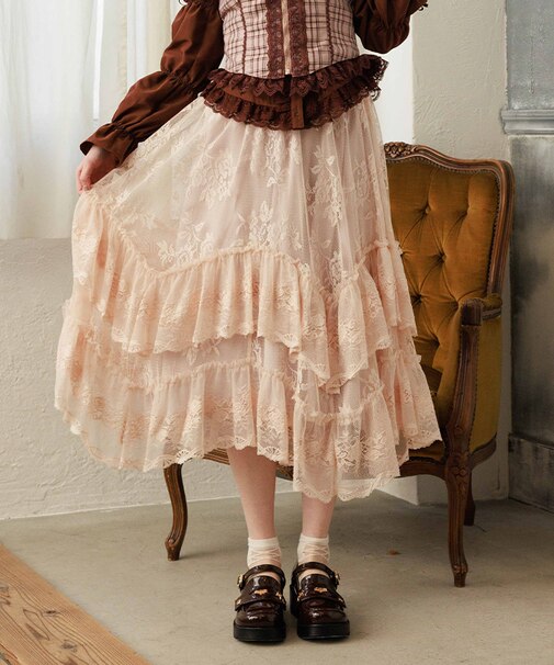 レースフリルスカート