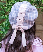 編上リボンチェックベレー