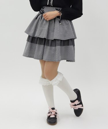 リボン付きティアードスカパン