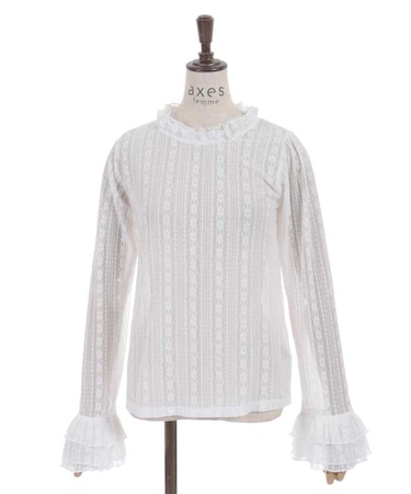 フリルフレア袖レースインナー