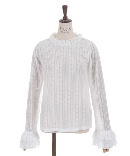 フリルフレア袖レースインナー