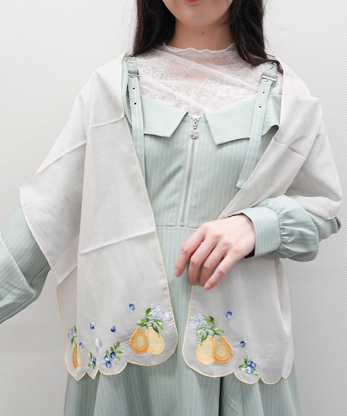 フルーツ刺繍ストール