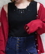 吸水速乾モチーフレースタンク