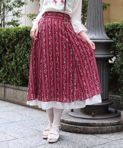 アクシーズファム 桜柄　雪柄　チュール　スカート　花見　桜　雪桜柄 axes femme（アクシーズ ファム） スカート 雪桜柄スカート : ZOZOTOWN