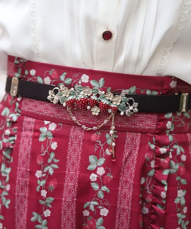 苺モチーフ細ゴムベルト