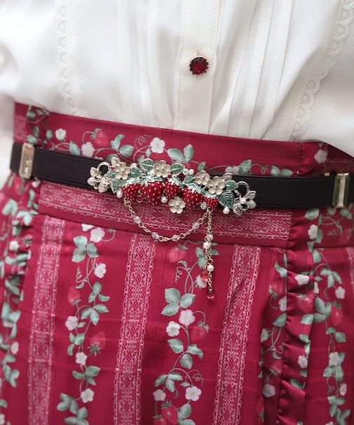 苺モチーフ細ゴムベルト