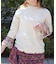 苺チュールレース七分袖プルオーバー